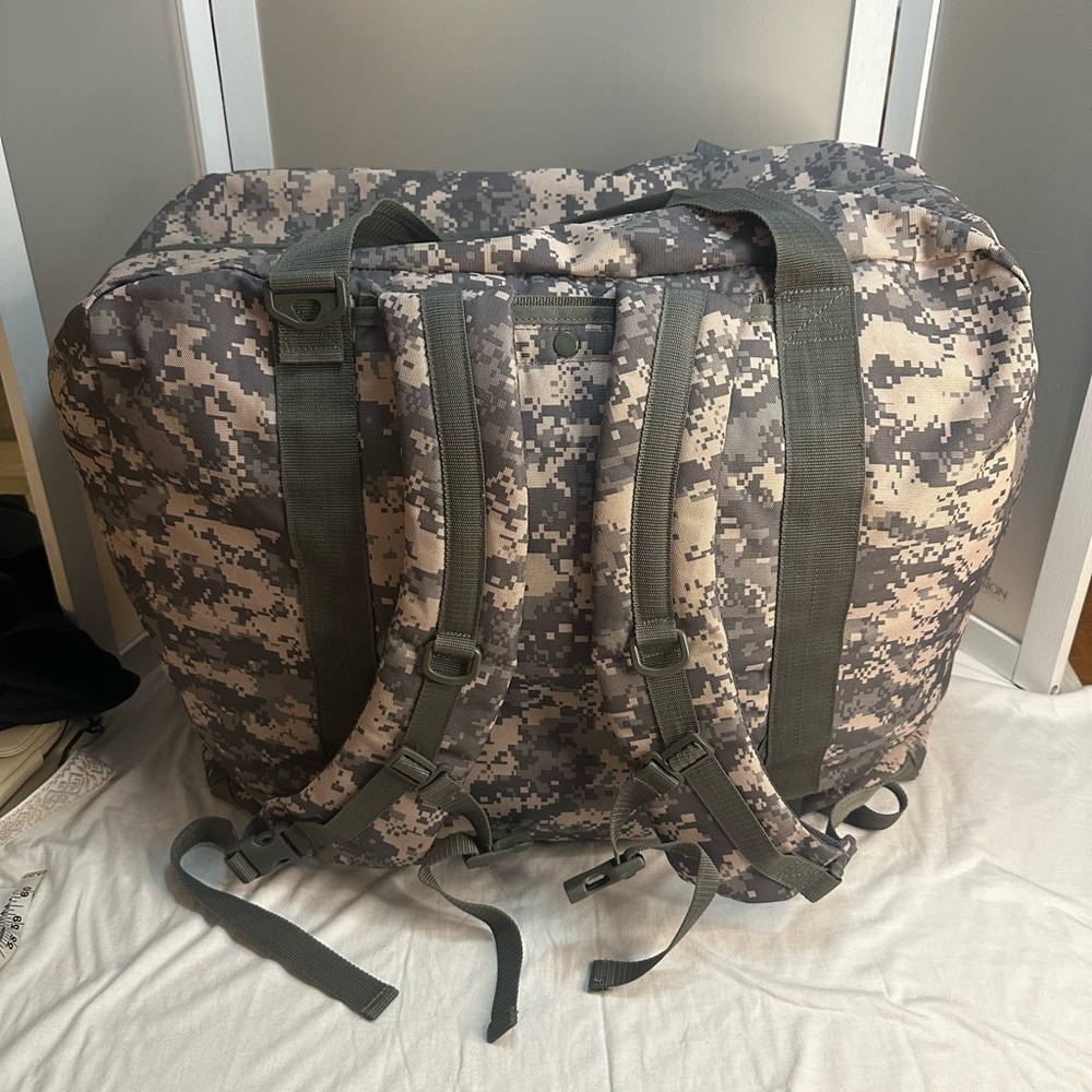 Digital Camo Tactical Duffel Bag in Gray and Olive